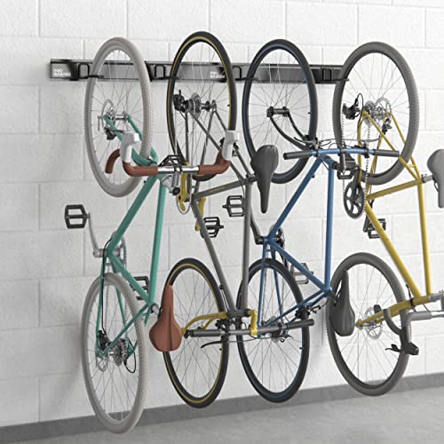 ClosetMaid ProGarage Bike Rack Garage Storage Set, Helmet and Utility Hooks, Heavy Duty Wall Mount, 4 Bike Capacity, Black - style: Bike Rack