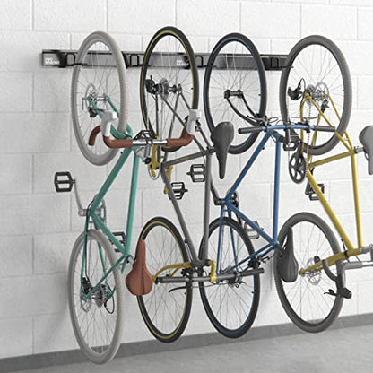 ClosetMaid ProGarage Bike Rack Garage Storage Set, Helmet and Utility Hooks, Heavy Duty Wall Mount, 4 Bike Capacity, Black - style: Bike Rack