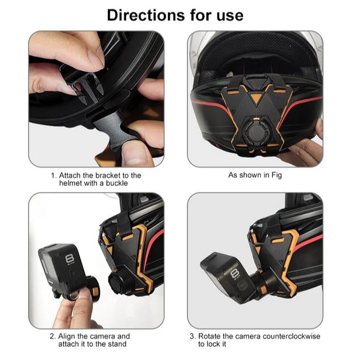Coyktonty Motorcycle Helmet Mounting Bracket/Magnetic Quick Release Motorcycle Helmet Adapter Bracket for GoPro Hero 12 11 10 9 8 7 6 5/Insta360 Ace Pro/ONE RS/ONE R/Osmo Action 5 Pro/4 3