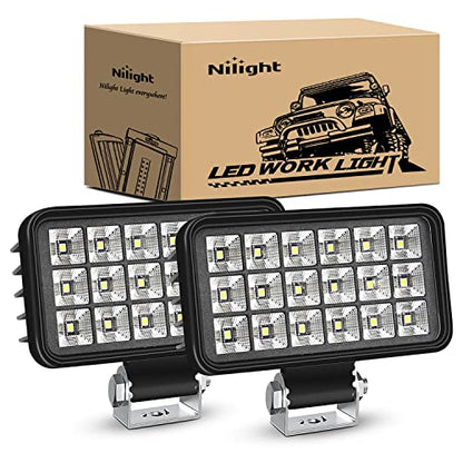 Nilight 4.4 Inch Square Utility LED Work Light W/Integrated Toggle Switch, 2PCS 36W 150° Flood Lamp for Offroad Heavy Equipment Vehicles Truck Tractor Golf Cart Boat ATV UTV - color: 2Pcs 18Led Flood Lights