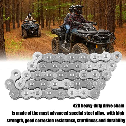 420 Jackshaft Chain 42Link+ Chain Breaker, fit for Coleman BT200X CT200U Trail 200 CT200U-EX Baja TrailMaster Warrior Heat Massimo MB165 MB200 196cc 6.5hp Powersports Mini Bike Part - size: 42 Link Chain Breaker