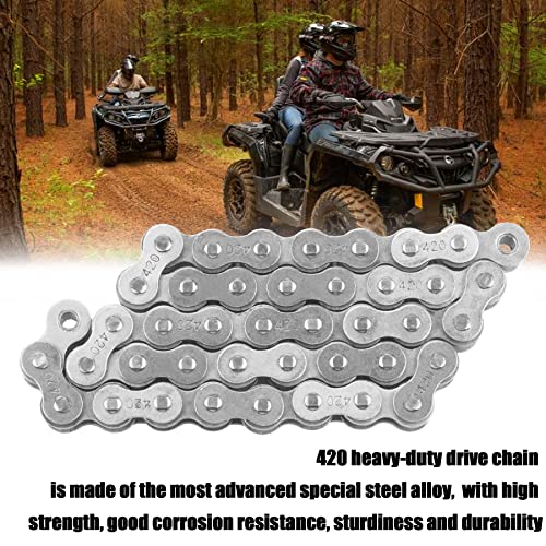 420 Jackshaft Chain 42Link+ Chain Breaker, fit for Coleman BT200X CT200U Trail 200 CT200U-EX Baja TrailMaster Warrior Heat Massimo MB165 MB200 196cc 6.5hp Powersports Mini Bike Part - size: 42 Link Chain Breaker