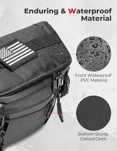 KEMIMOTO Motorcycle Handlebar Bag, Universal Motorcycle Fork Bag Waterproof Front Storage Bag for Motorbike Dirt Bike and Snow Bike with Front Fork 2.2L