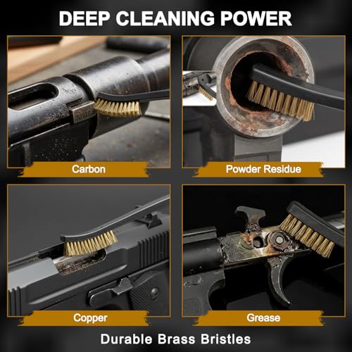 10 Pack Gun Cleaning Brushes, Double Ended Brass Wire Brush Set with Nylon Handle for Metal Parts, Hardware Tools, and Detailed Cleaning Tasks - size: 10 pcs Brass