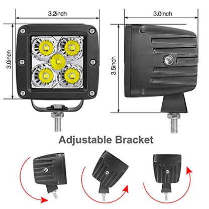 LED Pods, RFROAD LIGHTING 2pcs 3" 100W Super Bright LED Driving Lights LED Cube Lights Spot Square Work Lights for Truck Offroad ATV UTV SUV Car Boat - size: 3 Inch White Spot Light