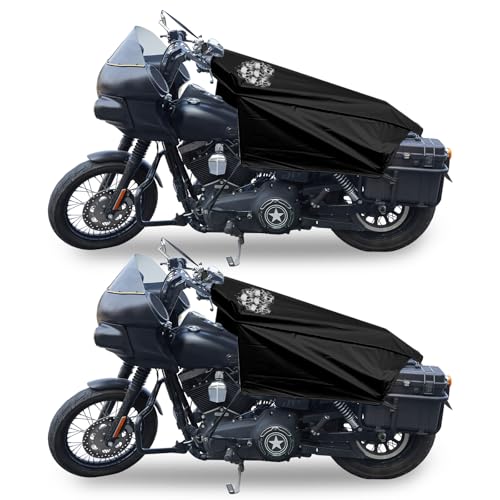 GARGOYLE BELLS Motorcycle Cover Seat Shade Cover Bike Covers Lightweight Half Covers Outdoor Sun Protection All Season Fits Various Motorcycle Models-2Pack - color: 2Pack-Black With Skull, size: M