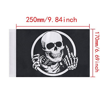 Pirate American Flag Bandana Crossbones Skull 6x 10'' Flags For 3/8 Diameter Motorcycle Flagpole, Double-Sided Sewing UV Coated Flag Replacement - color: Skull Flag
