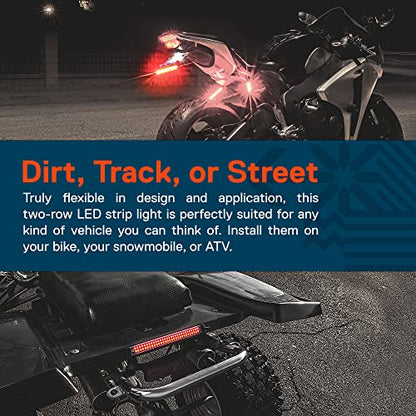 TRUE MODS 1pc 8" LED Motorcycle Turn Signal & Brake Taillight Strip [Waterproof] [Dual Row] [RED Tail & Brake] [AMBER Sequential Blinker] Self Adhesive Surface Mount Flexible Lamp for ATV Dirt Bike - size: 1pc 8", style: Tail Light w/ Amber Sequential