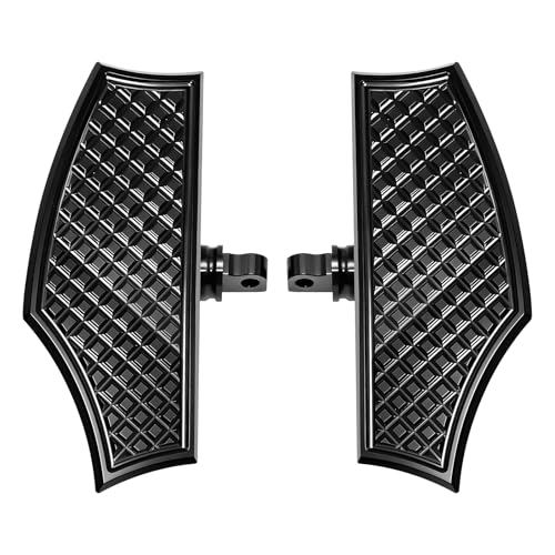 Motorcycle Rear Passenger Floorboards Footpegs for Harley Sportster/Touring/Road King/Road Glide/Street Glide/Electra Glide/Fat Boy Softail/Heritage/Dyna Models, Black - color: Passenger Floor Board-Black