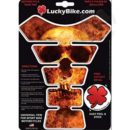 Flame Skull Segmented Gas Tank Pad Head Universal Sticker Protector Scratch - size: Skull Fire