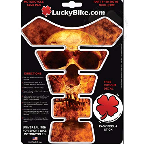 Flame Skull Segmented Gas Tank Pad Head Universal Sticker Protector Scratch - size: Skull Fire