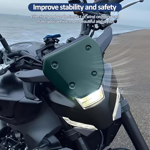 Compatible with Yamaha MT09 MT-09 MT09 SP 2024-2025 Motorcycle Wind Deflector Front Windscreen Fly Screen(Titanium) - color: Titanium