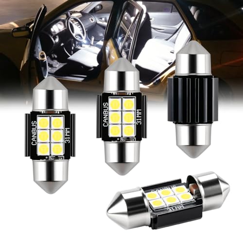 iBrightstar 9-30V Extremely Bright DE3175 DE3021 Festoon LED Bulbs Error Free 1.25" 31mm for Interior Map Dome Lights and License Plate Courtesy Lights, Xenon White - color: Xenon White, size: 31mm