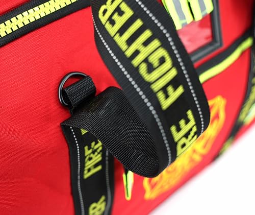 Lightning X Premium Rolling Firefighter Turnout Bunker Gear Bag w/Wheels, Retractable Handle, Fully Molded 3 Colors - color: Red