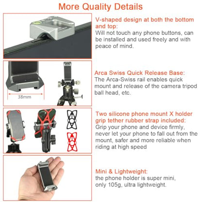 1 Inch/25mm Ball Mount Phone Holder Compatible with RAM mounts B Size Double Socket Arm for Car Bike Motorcycle Phone Mount with 1" Ball