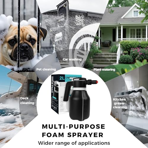Electric Foam Sprayer,2L Portable Rechargeable Cordless Pressurized Spray Foam Cannon, Easy Clean & Acid Resistant for Car Wash Detailing Garden Black (Electric Foam Sprayer 1.0) - size: Electric Foam Sprayer 1.0