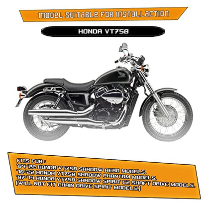Kinglemc Crash Bar Engine Guard Highway Bar for Honda 750 VT750 VT750C VT400 Shadow Aero Phantom Spirit (Mustache Silver) - color: Mustache Chrome