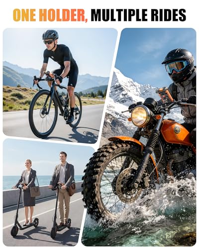 Zewdov Bike Phone Mount [Secure Grip][Anti-Drop], Upgrade Bike Phone Holder [1s Stable Lock], 360° Rotatable Phone Holder for Mountain Bike/ATV, Fits for iPhone/Samsung 4.7-6.9", Screw Mount