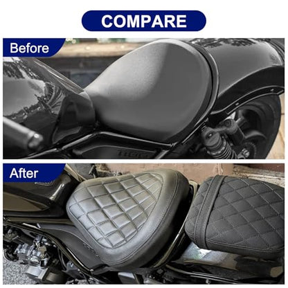 PSLER Motorcycle Front Driver Rider Seat Front Seat Cushion Pillion Pad Replacement for Rebel CMX 1100 CMX1100 2021 2022 2023 2024 Accessories