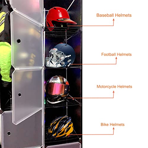 Motorcycle Helmet Storage Rack,Helmet Organize Display Cabinet for Football Helmet, Bike Helmet, Baseball Helmet - style: medium
