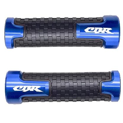 2pcs Motocycle Handlebar Grips 7/8" 22mm for H-onda CBR60F CBR125R CBR150R CBR250R CBR400 NC23 NC29 CBR600 F2 F3 F4 F4i CBR600RR CBR900RR CBR954RR CBR1000RR (Blue) - color: Grip - Blue