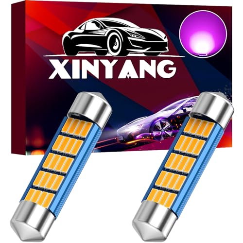 XINYANG 2PCS 578 Festoon LED Car Bulb 41mm 42mm 1.65in 211-2 Led Light Bulb Extremely Bright 20-SMD 4014 Chipsets Canbus Error Free 212-2 LED Lamp for Car Map Dome License Plate Lights,Purple - color: Purple, size: 578 42mm