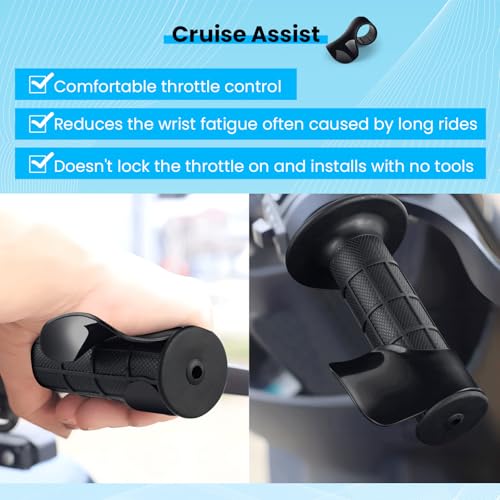 Mini Bike Motorcycle Throttle Cable Handlebar Grips 7/8" 22mm ID Compatible with Coleman MB200 Mini Baja Warrior Coolster Roketa 50cc 70cc 90cc 110cc 125cc SSR Tao Tao Atv Dirt Bike Go Kart
