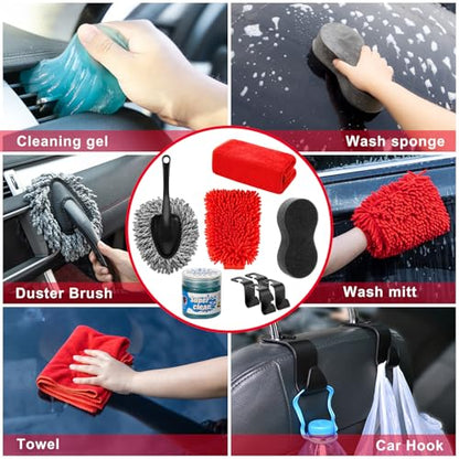 40Pcs Car Wash Cleaning Kit with Foam Gun Sprayer Detailing Brushes Wash Mop Windshield Cleaning Tool Tire Brush Towels Complete Interior Exterior Detailing Set for Car - size: 40Pcs