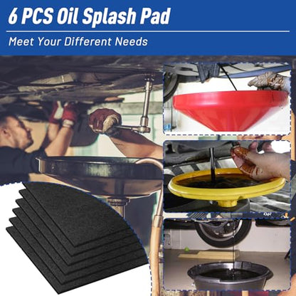 6 Pcs 22'' Oil Drain Splash Pad,No Splatter Pad,Square Oil Change Mat,Oil Splash Pads for Most Oil Drains for Mechanics and Automotive Technicians,Oil Drip Pan,Heat-Resistant