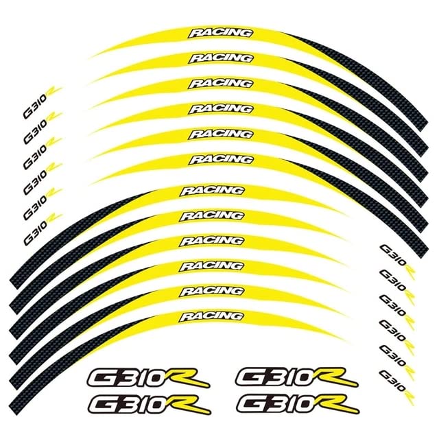Motorcycle Rim Reflective Tape Sticker 17inch Wheel Stripes Decals Compatible with BMW G310R (A) - color: A