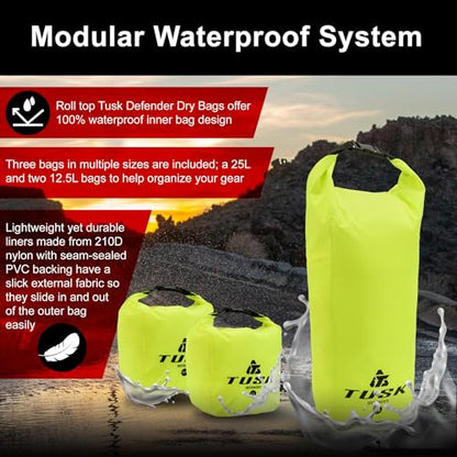 TUSK Highland X2 Rackless Luggage System Base System Standard Heat Shield Black/Grey - color: Black/Grey, size: Base System, style: Standard Heat Shield
