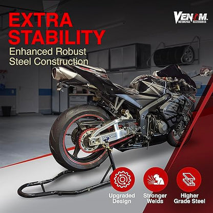 Venom Sport Bike Motorcycle Rear Wheel Swingarm Spool Lift Stand Paddock Stands Compatible with Yamaha Honda Kawasaki Suzuki Ducati BMW