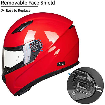 ILM Motorcycle Helmet Motocross Full Face Ultra Large Pinlock Insert Anti-Fog Visor ATV Casco Snowmobile for Men Women DOT - color: Red