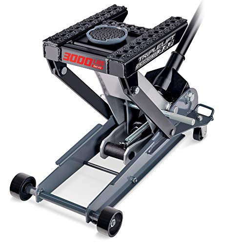 Powerbuilt 3000 Pound Triple Lift Garage Jack, Heavy Duty Vehicle, Truck, Car, Motorcycle, Transmission Lift, 1.5 Ton Capacity, 620622 - color: Black, size: 1.5 Ton