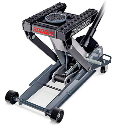 Powerbuilt 3000 Pound Triple Lift Garage Jack, Heavy Duty Vehicle, Truck, Car, Motorcycle, Transmission Lift, 1.5 Ton Capacity, 620622 - color: Black, size: 1.5 Ton