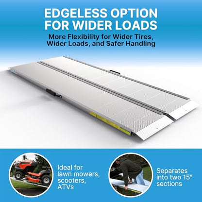 EZ-ACCESS TRAVERSE 6 Foot Durable Aluminum All Weather Singlefold Portable Folding Loading Ramp with Carrying Handles, Silver - size: 6 Foot, style: Singlefold Edgeless