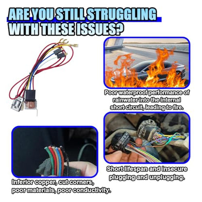 12V 80A Car Single Horn Wiring Harness Relay Kit, 4 Pin SPST Vehicle Modification Blast Tone Air Horns Wiring Harness Relay for Car Truck Motorcycle (Single Horn) - size: Single Horn