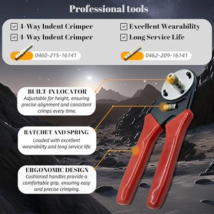 502 PCS DT Deutsch Connector Kit - 2/3/4/6/8/12 Pin Waterproof Connectors with 145 Pairs 16# Solid Terminal Contacts, Crimping Tool (14-20AWG)& Removal Tool for Cars Motorcycle Boat - size: 2-12 Pin Kit 502 Pcs