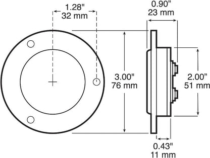 C2W Amber 2" Round LED Marker and Clearance Light