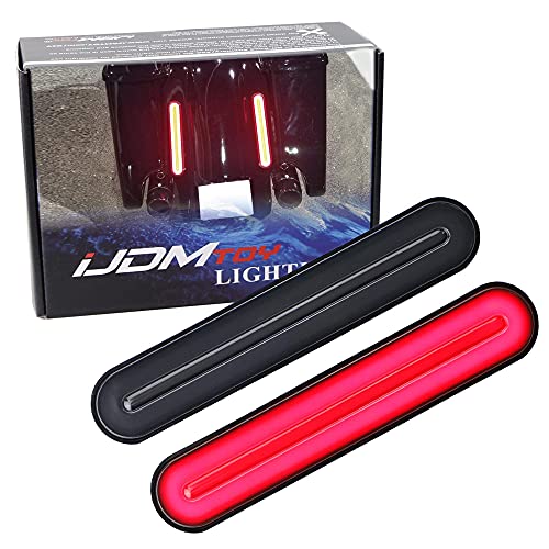 iJDMTOY Dual Rear Fender/Bagger Vertical Mount LED Rod Light Kit, Compatible with Harley Davidson Motorcycles, Full LED 3-in-1 Stop/Brake, Turn Signal, Parking Light