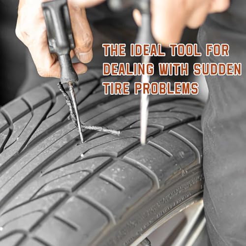 60PCS Heavy Duty Tire Plugs, 3.66" x 0.16" Rubber Auto Tire Sealing Strip Kit for Puncture Repairs, Universal Tubeless Tyre Repair Strings for Car Light Truck Motorcycle ATV (Black) - color: Black, 3.5mm