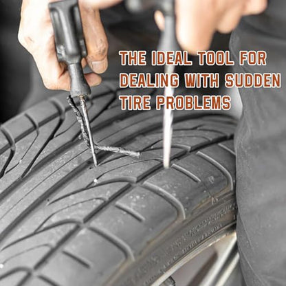 60PCS Heavy Duty Tire Plugs, 3.66" x 0.16" Rubber Auto Tire Sealing Strip Kit for Puncture Repairs, Universal Tubeless Tyre Repair Strings for Car Light Truck Motorcycle ATV (Black) - color: Black, 3.5mm