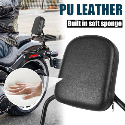 Rear Backrest Sissy Bar Compatible with for Harley Softail Fat Boy FLFB FLFBS Breakout FXBR FXBRS 2018-up Upright Passenger Sissy Bar Backrest with Back Rest Pad Luggage Rack - color: With Luggage Rack