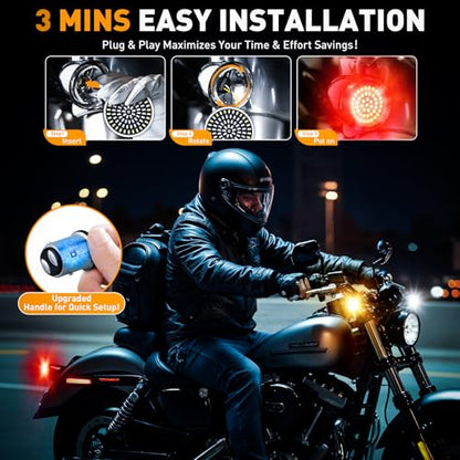 Wisamic 1157 LED Turn Signals Front Rear 81 LED Lights Super Bright 1157 Bulbs Lens Kit - Compatible for Harley Davidson Touring Dyna Softail Sportster Street Glide Road Glide Iron 883 1200 1986-2024