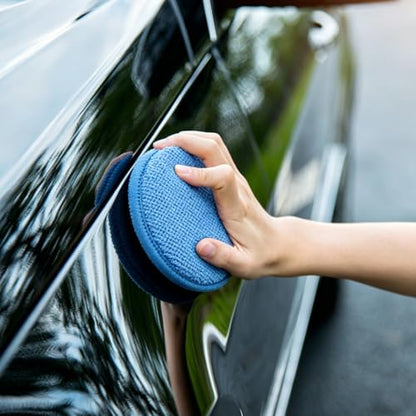 LoveBB 12 Pack Microfiber Wax Applicator Pads, 5" Diameter Buffing & Polishing Pad Car Wax Applicator Pad for Car Cleaning