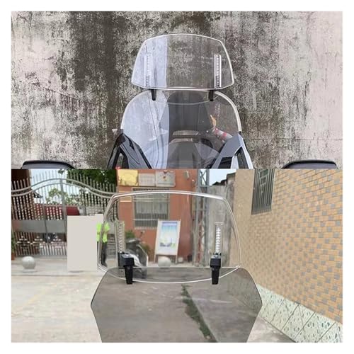 Compatible with CFMOTO 800 MT 800 Motorcycle Windshield Extension Adjustable Spoiler Clamp-On Windscreen Deflector 800-MT Parts 800MT(Transparent)