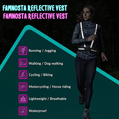 Macarrie 15 Pcs High Visible Reflective Running Vest Bulk Adjustable Safety Vest Elastic Straps Gear Night Walking Outdoor - color: Multicolor