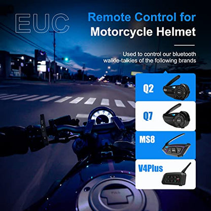 Novamente EUC Remote Control for Motorcycle Helmet Bluetooth Intercom, Bluetooth 5.1 Handle IP65 Waterproof, Easy to Install for V6PRO/V4 Plus/Q2/Q7/Q8/E1+