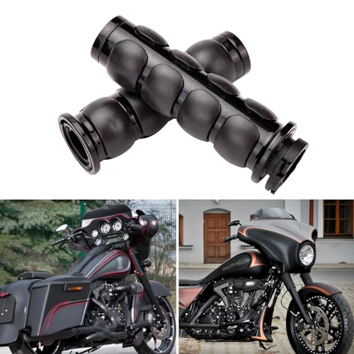 DREAMIZER 25.4MM Motorcycle Handlebar Grips 1 inch Compatible with Honda Shadow Spirit 750 Valkyrie Fury VTX1300 VTX1800 VT400 VT750 VT1100 - Smooth - style: Flat-black