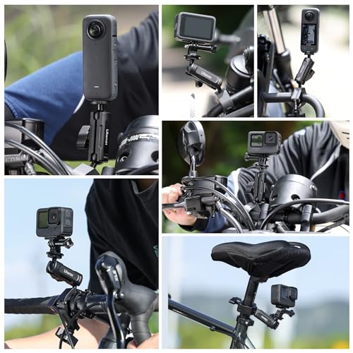 ULANZI Goquick Bicycle Bracket for Action Camera 360°Motorcycle Camera Mount for Bike Holder Handlebar Mount w Adpter for Hero Action Cameras Φ8~35mm